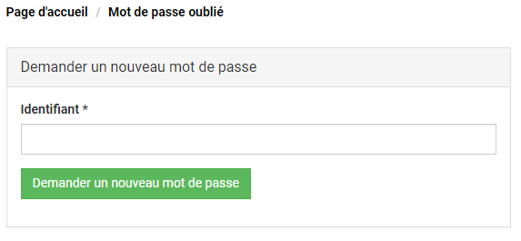 Mot de passe oublié